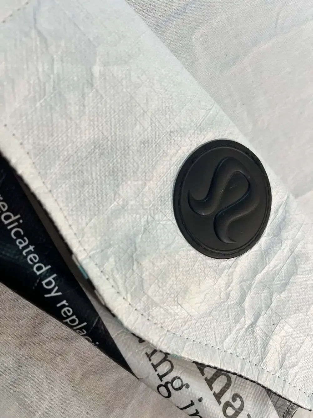 Lululemon Athletica Upcycled Manifesto Print Long Wallet Clutch with Keychain